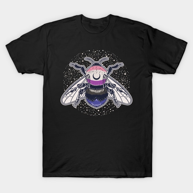 Genderfluid Bee Proud LGBT Pride Flag T-Shirt by Psitta